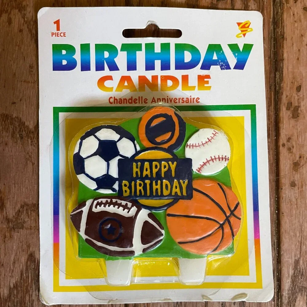Large Sports Themed Birthday Cake Candle
